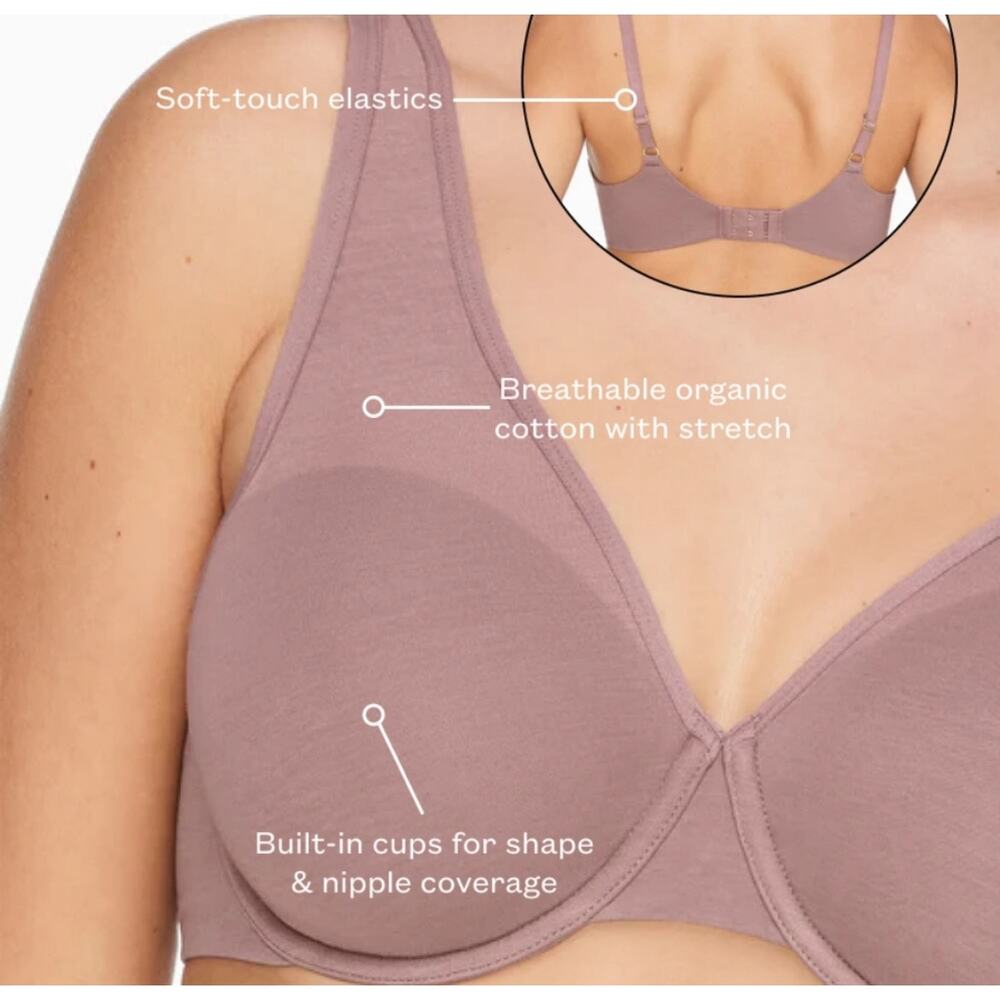 Thirdlove Organic Cloud Cotton Perfect Coverage Underwire Bra 36H 36 H New NWT - Picture 8 of 12